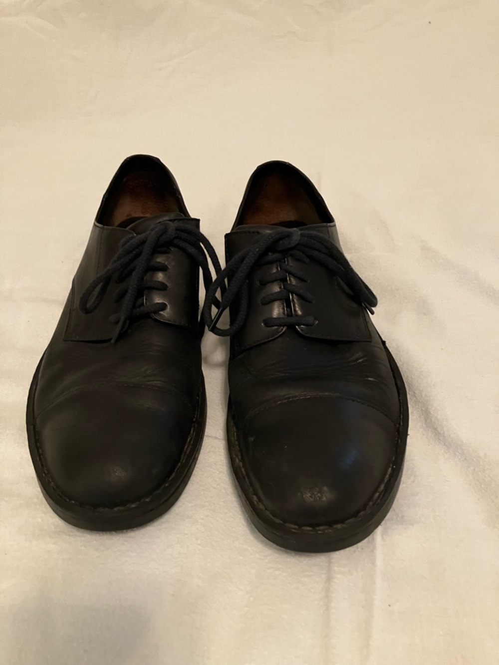 Born Black Leather Derby Shoes - Lace-Up Oxfords Size 9.5